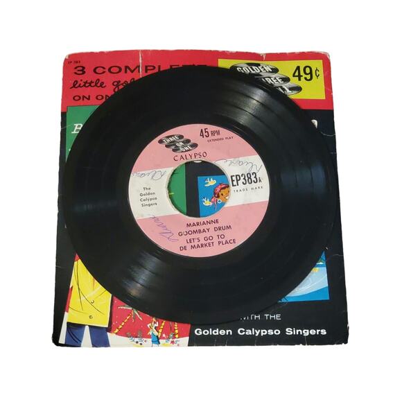 Vtg Golden Records 45 rpm Calypso 6 For Children Banana Boat Marianne Record - Picture 1 of 4